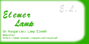 elemer lamp business card