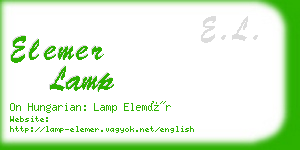 elemer lamp business card